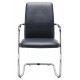 Magix Black Leather Cantilever Visitor Chair